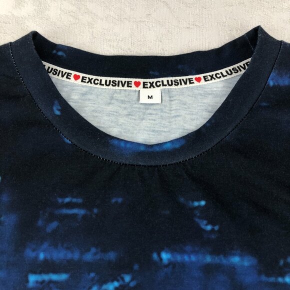 Exclusive Geometric Ombré Multicolor Boho 3/4 Sleeve Tie Dye Pullover Top - Picture 4 of 12